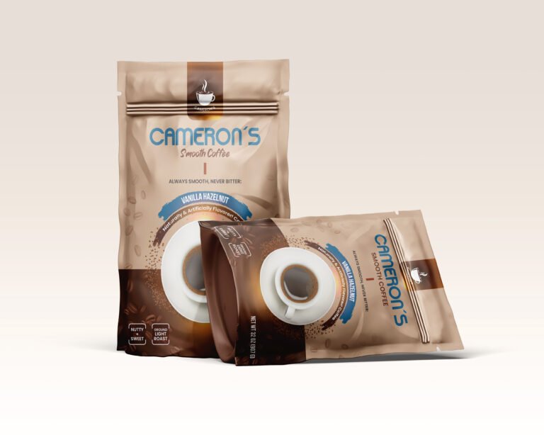 Coffee pouch packaging design by PixPulse Studio