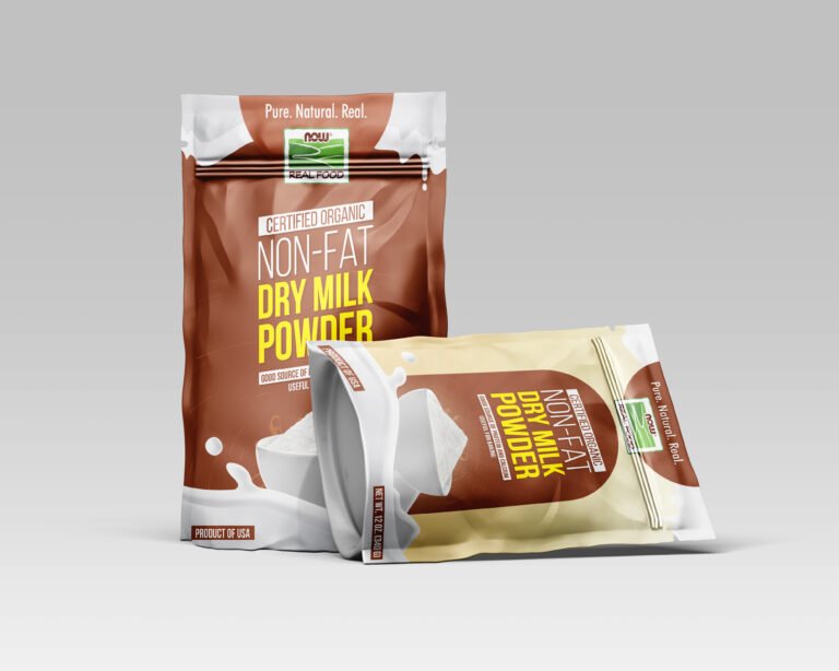 Dry milk pouch packaging design by PixPulse Studio