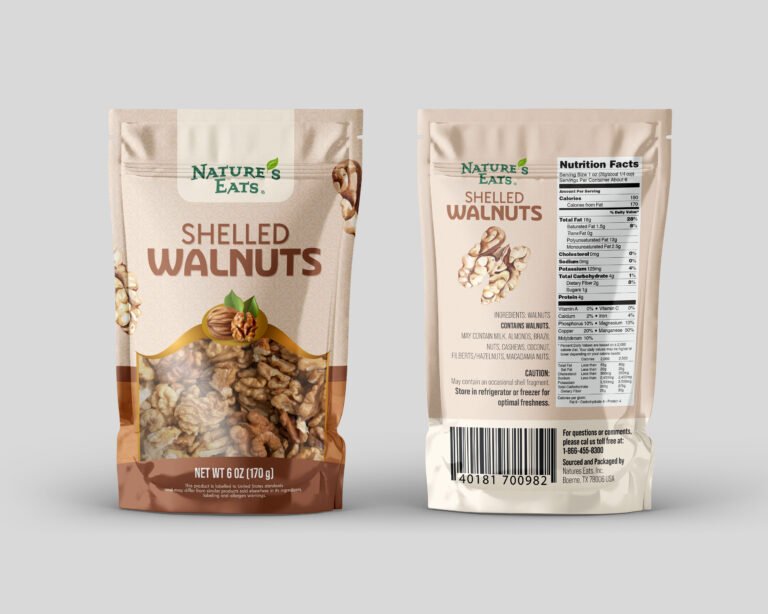 Nut range packaging design by PixPulse Studio