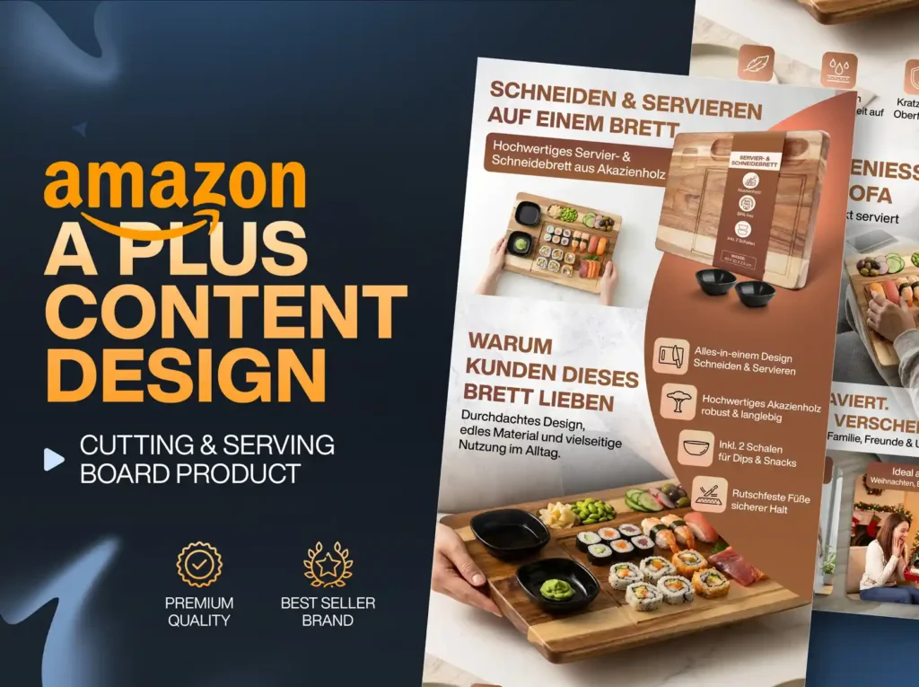 Amazon A+ content design for Cutting and Serving Board