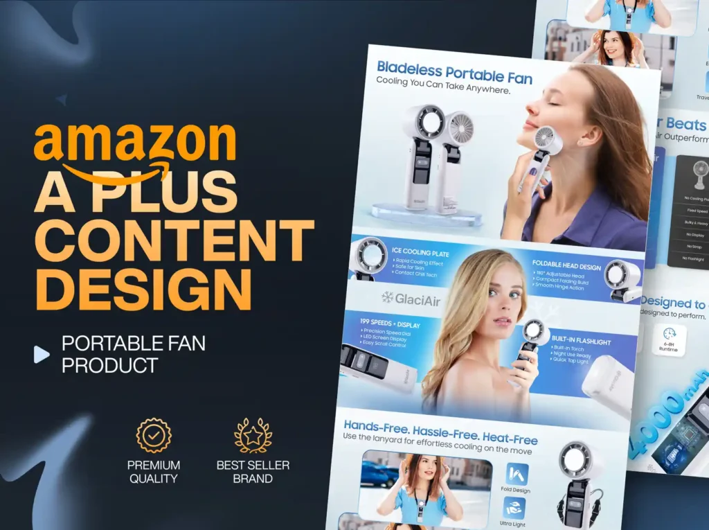Amazon A+ content design for Portable Fan